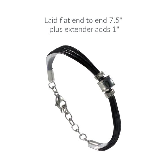 Stainless Steel Bracelet Hematite & Clear Crystals - Picture 2 of 5